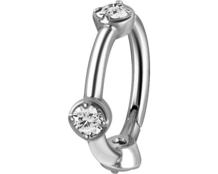 SS 316 HINGED RING SET W. ZIRCONIA SS 316 HINGED RING SET W. ZIRCONIA