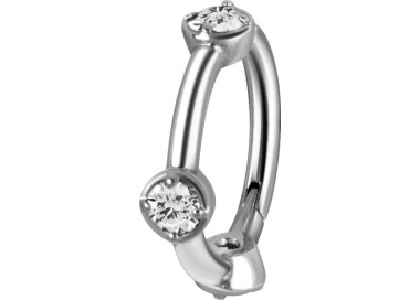 SS 316 HINGED RING SET W. ZIRCONIA