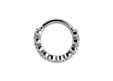 SS 316 HINGED RING W/ZIRCONIA mod.10