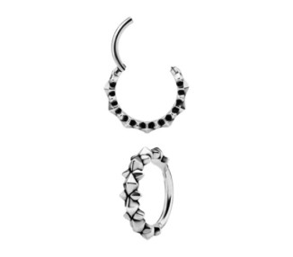 SS 316 HINGED CLICKER (PYRAMIDS & SPIKES) 1,2x10mm