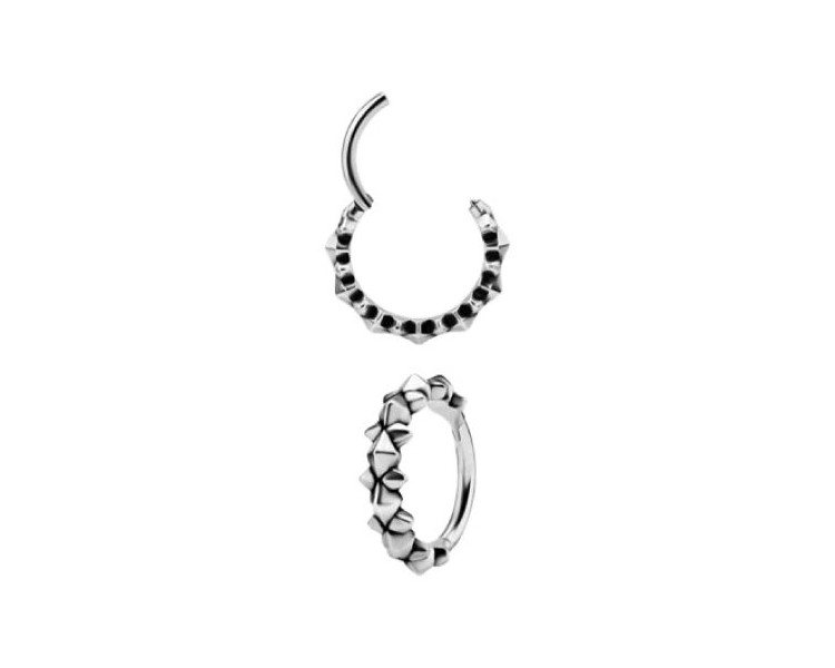 SS 316 HINGED CLICKER (PYRAMIDS & SPIKES) 1,2x10mm SS 316 HINGED CLICKER (PYRAMIDS & SPIKES) 1,2x10mm