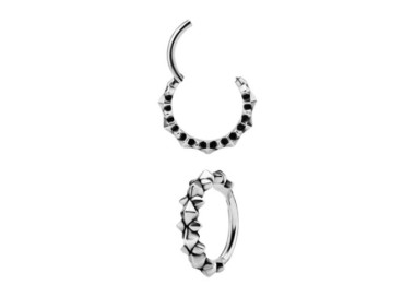 SS 316 HINGED CLICKER (PYRAMIDS & SPIKES) 1,2x10mm