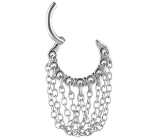SS 316 HINGED RING WITH CHAIN DANGLES (PLAIN) 1,2x8mm