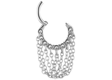 SS 316 HINGED RING WITH CHAIN DANGLES (PLAIN) 1,2x8mm