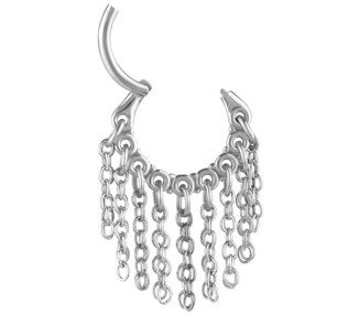 SS 316 HINGED RING WITH CHAIN DANGLES (PLAIN) 1,2x8mm