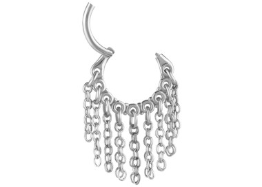 SS 316 HINGED RING WITH CHAIN DANGLES (PLAIN) 1,2x8mm