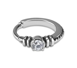 SS 316 HINGED RING W/ZIRCONIA mod.18