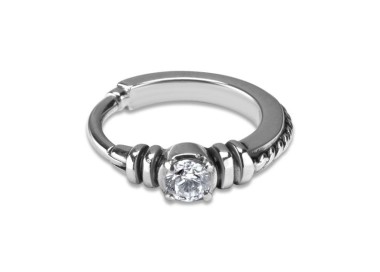 SS 316 HINGED RING W/ZIRCONIA mod.18