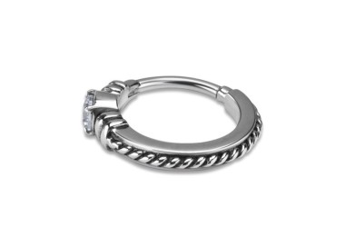 SS 316 HINGED RING W/ZIRCONIA mod.18