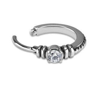 SS 316 HINGED RING W/ZIRCONIA mod.18