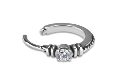 SS 316 HINGED RING W/ZIRCONIA mod.18