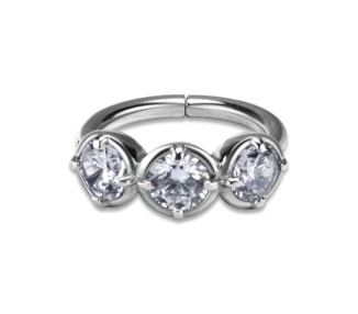 SS 316 HINGED RING W/ZIRCONIA mod.17