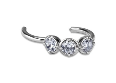 SS 316 HINGED RING W/ZIRCONIA mod.17