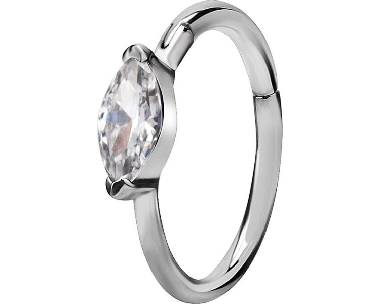 SS 316 HINGED RING SET W. MARQUISE ZIRCONIA SS 316 HINGED RING SET W. MARQUISE ZIRCONIA