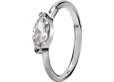 SS 316 HINGED RING SET W. MARQUISE ZIRCONIA