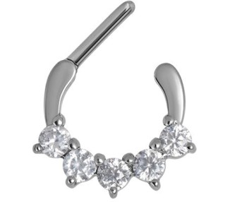 SS 316 JEWELLED SEPTUM CLICKERS SWAROVSKI