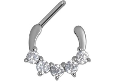 SS 316 JEWELLED SEPTUM CLICKERS SWAROVSKI