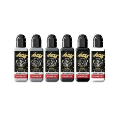 MARBLE STONE SET - Kuro Sumi Imperial - 6 × 44 ml - Colori Tattoo REACH