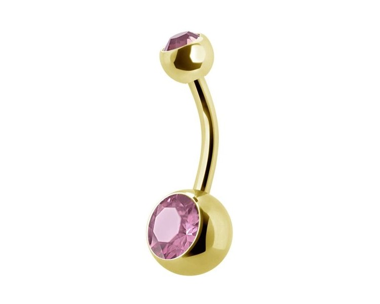 GD 316 8mm DOUBLE JEWEL NAVEL BARBELLS GD 316 8mm DOUBLE JEWEL NAVEL BARBELLS