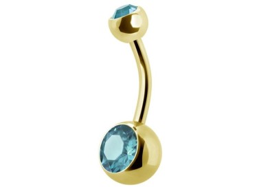 GD 316 8mm DOUBLE JEWEL NAVEL BARBELLS