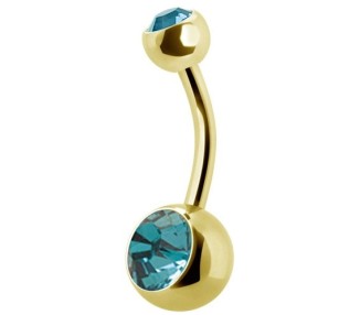GD 316 8mm DOUBLE JEWEL NAVEL BARBELLS