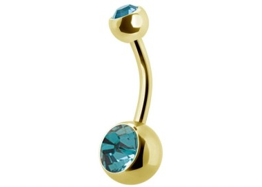 GD 316 8mm DOUBLE JEWEL NAVEL BARBELLS