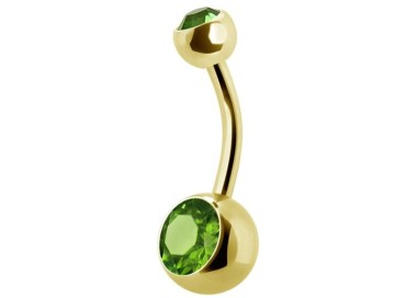 GD 316 8mm DOUBLE JEWEL NAVEL BARBELLS