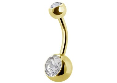 GD 316 8mm DOUBLE JEWEL NAVEL BARBELLS