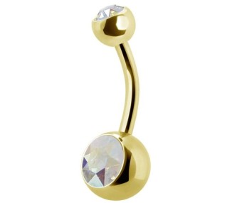 GD 316 8mm DOUBLE JEWEL NAVEL BARBELLS