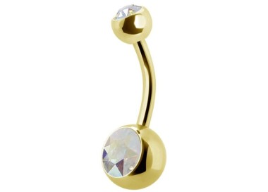 GD 316 8mm DOUBLE JEWEL NAVEL BARBELLS
