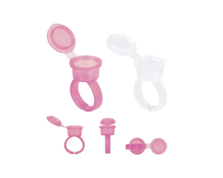 Anelli Porta Pigmento in Plastica Non Sterili - Con Tappo - 50pz. Anelli Porta Pigmento in Plastica Non Sterili - Con Tappo - 50pz.