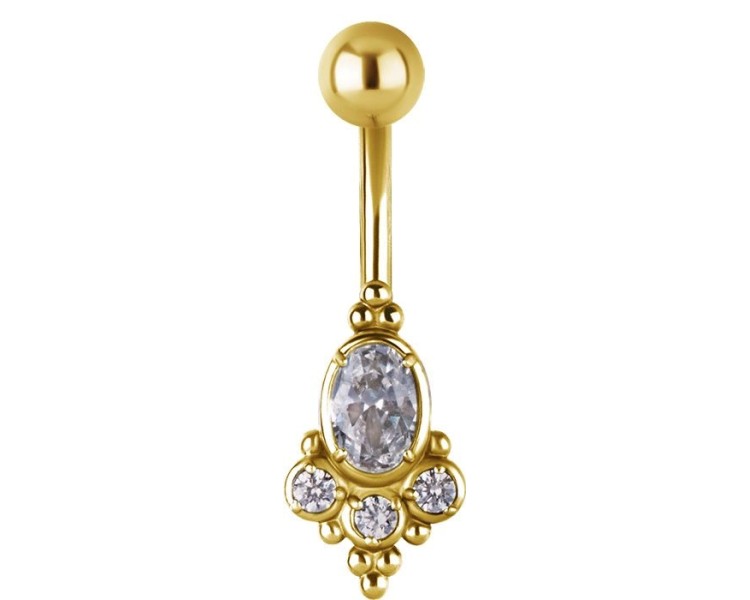 GD 316 JEWEL BANANA 1,6x10mm TRIBAL BELLY model 19 - WH GD 316 JEWEL BANANA 1,6x10mm TRIBAL BELLY model 19 - WH