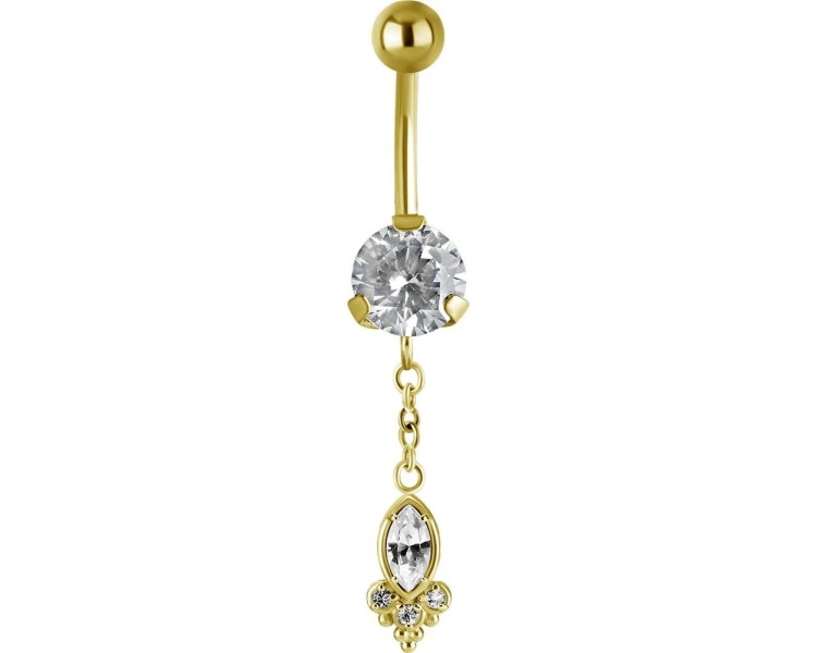 GD 316 JEWEL BANANA WITH DANGLES 1,6x10mm model 37 WH GD 316 JEWEL BANANA WITH DANGLES 1,6x10mm model 37 WH