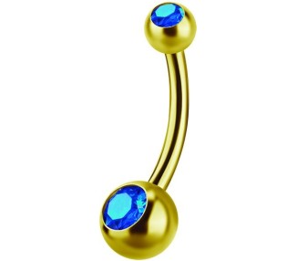 GD 316 6mm DOUBLE JEWEL NAVEL BARBELLS