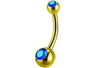 GD 316 6mm DOUBLE JEWEL NAVEL BARBELLS