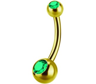 GD 316 6mm DOUBLE JEWEL NAVEL BARBELLS