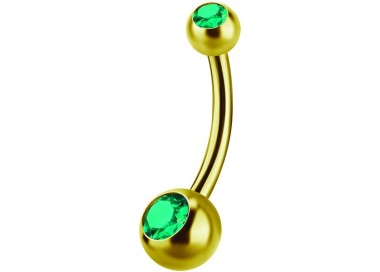 GD 316 6mm DOUBLE JEWEL NAVEL BARBELLS