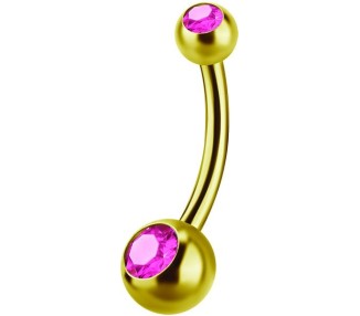 GD 316 6mm DOUBLE JEWEL NAVEL BARBELLS