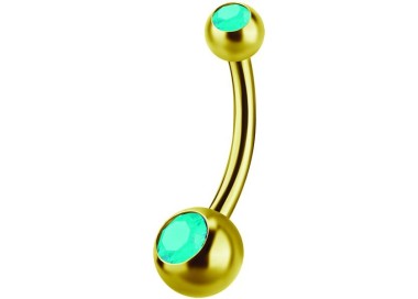 GD 316 6mm DOUBLE JEWEL NAVEL BARBELLS