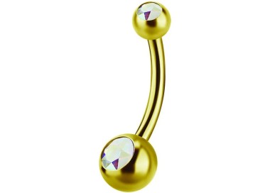 GD 316 6mm DOUBLE JEWEL NAVEL BARBELLS