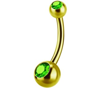 GD 316 6mm DOUBLE JEWEL NAVEL BARBELLS