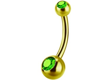 GD 316 6mm DOUBLE JEWEL NAVEL BARBELLS