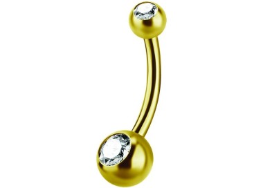 GD 316 6mm DOUBLE JEWEL NAVEL BARBELLS
