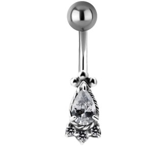 SS 316 JEWEL BANANA 1,6x10mm TRIBAL BELLY - model 23 WH