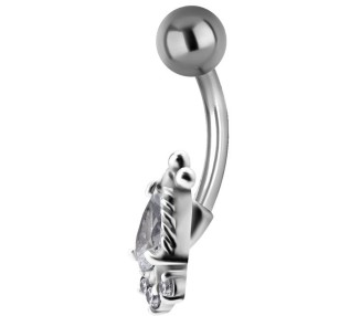 SS 316 JEWEL BANANA 1,6x10mm TRIBAL BELLY - model 23 WH