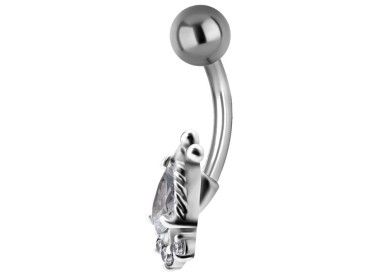 SS 316 JEWEL BANANA 1,6x10mm TRIBAL BELLY - model 23 WH