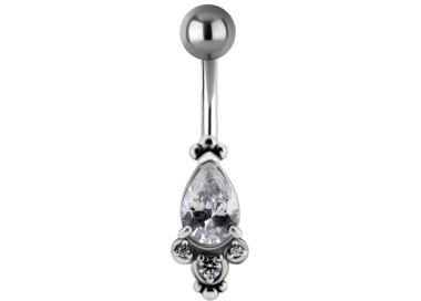 SS 316 JEWEL BANANA 1,6x10mm TRIBAL BELLY - model 22 WH