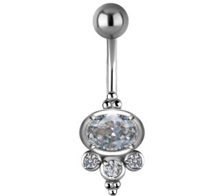 SS 316 JEWEL BANANA 1,6x10mm TRIBAL BELLY - model 21 WH