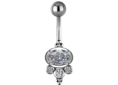SS 316 JEWEL BANANA 1,6x10mm TRIBAL BELLY - model 21 WH