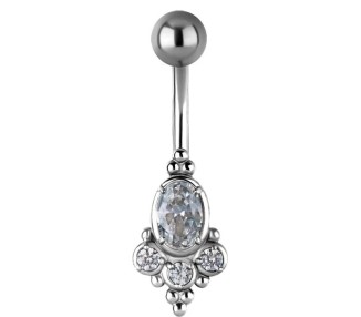 SS 316 JEWEL BANANA 1,6x10mm TRIBAL BELLY - model 19 WH